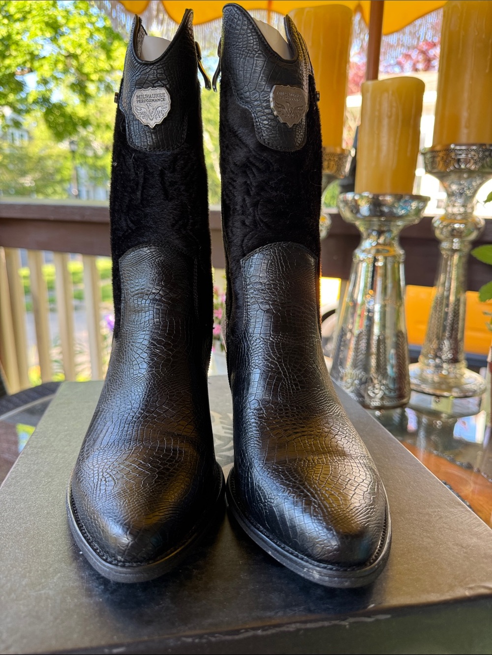 MILWAUKEE PERFORMANCE BLACK WESTERN COWGIRL BOOT